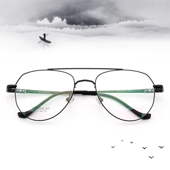 9073 Retro čistého titanu Letec krátkozrakost podívaná rám předpis brýlové obruby pro muže nebo ženy RXable Optické brýle