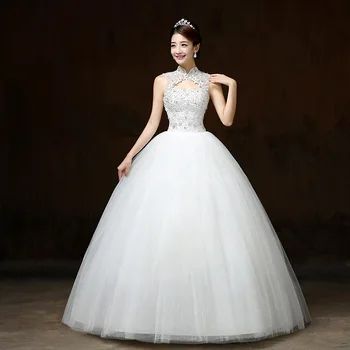 AIJINGYU 2021 slonoviny Vlastní nový hot prodej levné plesové šaty krajka up zpět formální nevěsta šaty svatební šaty FU118