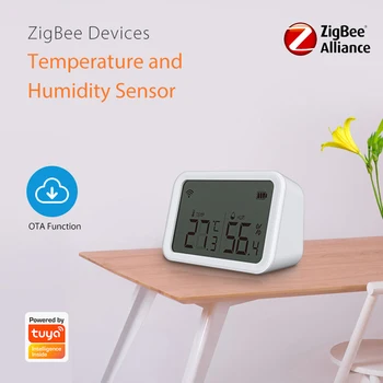 Vnitřní Vlhkoměr Teploměr Baterie Tuya Zigbee Smart Home Teplota Vlhkost Senzor Malý Telefon Dálkové Ovládání