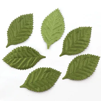 50ks Non-Tkané Tkaniny Zelené Listy se Cítil Tkaniny Patch DIY Látkové Nášivky/Řemeslo Svatební Záplaty