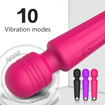 Výkonný AV Vibrátor 10 Režimy G Spot Klitoris Stimulátor Tělo Masér USB Dobíjení Kouzelná Hůlka pro Dospělé Výrobku, Sexuální Hračky pro Ženy