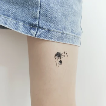 Pampeliška Květ Malý Prvek Dočasné Tetování Nálepka Vodotěsné Muži Ženy Dospělí Falešné Tatto Body Art 10.5X6cm Děti Tatoo