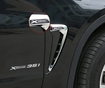 ABS Xdrive Uhlíkových Vláken Žraločí Žábry Straně Dekorace Fender Vent Výbava Pro BMW X5 F15 X5M F85 14-17-Stříbrná Bílá