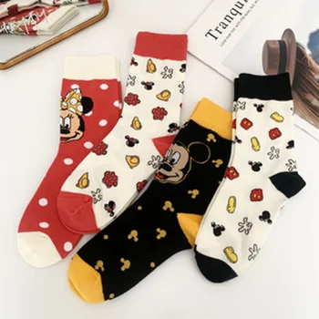 Disney Ponožky Střední Ponožky Mickey Donald Podzimní a Zimní Kreslený Roztomilý Student Dívky Ponožky Minnie, Pú Steh Dámské Ponožky