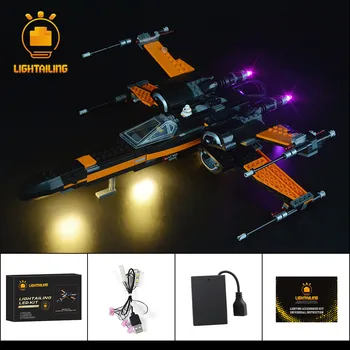LIGHTAILING Led Světlo Up Kit Pro Star War Série Poe ' s X-Wing Fighter Stavební Blok Nastavit Osvětlení Kompatibilní S 75102 05004