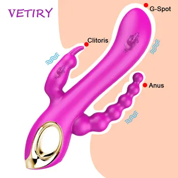 Výkonný Vibrátor Vibrátor G-spot Masér, Klitorisu, Pochvy, Anální Stimulátor Ženské Masturbátor Triple Vibrací Sexuální Hračky pro Ženy