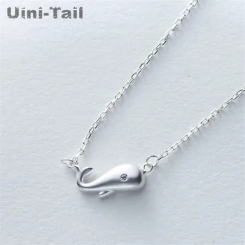 Uini-Ocas hot nové 925 stříbrné Tibetské roztomilé sladké mládí ojíněný malé velryby modelování módní náhrdelník tok vysoce kvalitní