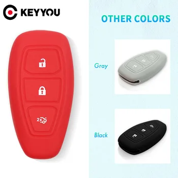 Keyyou Silikonové klíče od auta případě 3 tlačítka Auto Klíč Kryt pro 2013 2014 Nový Ford Mondeo silikonové Auto Klíč Kryt smart klíč kryt