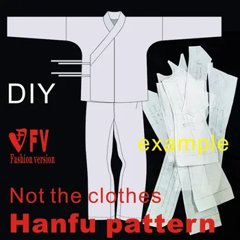 Vzor Hanfu Pánské Volné Pyžama Oblečení Řezání Kreslení Bez Bočního Švu Dlouhé Kalhoty Vzor BHF-007