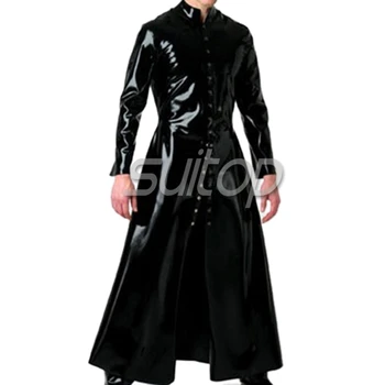 latex vítr kabát latexové dlouhé sako pro muže