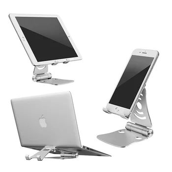 Hliníkový Tablet Mount Telefon Držák Stojan pro iPhone iPad Flexibilní Nastavení Dvojitý Záhyb je Zkratka pro Macbook Notebook PC Stát