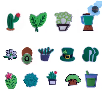 Kvalitní 1ks PVC Kaktus Zelené Rostliny Boty Příslušenství Děti Zahrada Boty Dekorace Fit DIY Náramek Krokodýl Jibz Kouzlo