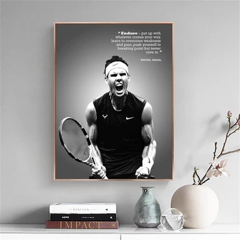 Slavný tenista Rafael Nadal Plakát Wall Art Plátně na Zeď, Dekorativní Malba pro Obývací Pokoj Domácí Dekoraci