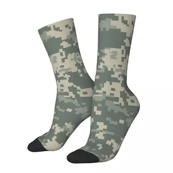 Šťastný Legrační Pánské Ponožky Armádní ACU Vintage Harajuku Camo Kamufláž Street Styl Novinkou Posádky Bláznivé Ponožky Dárek Vzorek Vytištěn