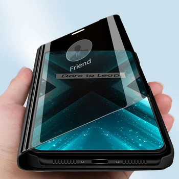 Pro Realme X3 SuperZoom Případě Luxusní Zrcadlo Leather Smart Flip Telefon Pouzdro pro OPPO Realme X3 X 3 Super Zoom Kryt coque x3