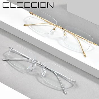 ELECCION Čistý Titan bez Obrouček Rámu Brýlí Muži dioptrické Brýle Německo Krátkozrakost Optické Rám Ženy Luxusní Značka Brýlí