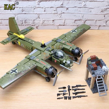 Letoun druhé světové Války vojenský model sestavený stavební bloky hračky pro děti dárek Letadel stavební cihly