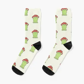 Mushroom Frog Crew Ponožky Zimní Ženy Vtipné Podzim Bavlněné Pánské Dámské Černé Dívky Prodyšné Roztomilé Sportovní Pohodlné Unisex
