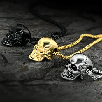 Módní Unisex Pozlacený Řetěz Náhrdelník, Lebka, Hip Hop Šperky Gothic Lebka Přívěsek Náhrdelníky pro Ženy Muži Kovové Doplňky
