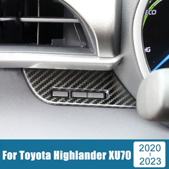 Nerezové Auto Dasbhoard Najeto Tlačítko Výlet Panelu Čalounění Nálepka Pro Toyota Highlander XU70 2020 2021 2022 2023 Hybridní Příslušenství