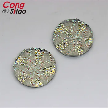 Cong Shao 50ks 30mm AB barva pryskyřice kamínky nášivka crystal flatback kameny Drahokamy Pro Kostým Tlačítko Řemesla CS505