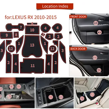 Gumová Podložka Pro Lexus RX RX270 RX350 RX450h 2010-2015 Vnitra Anti Slip Mat Dveře Slot Pad Cup Polštář Drážky Mat, Auto Příslušenství