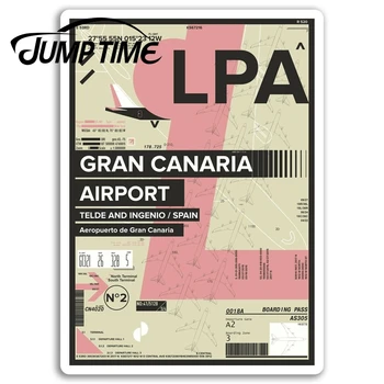 Skok Čas LPA Gran Canaria Letiště Vinylové Samolepky, Nálepka Spain Travel Nárazník, Obtisky Vodotěsné Auto Příslušenství